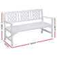 Gardeon Wooden Garden Bench 3 Seat Patio Furniture Timber Outdoor Lounge Chair White