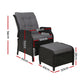 Gardeon Set of 2 Recliner Chairs Sun lounge Outdoor Setting Patio Furniture Wicker Sofa