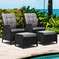 Gardeon Set of 2 Recliner Chairs Sun lounge Outdoor Setting Patio Furniture Wicker Sofa