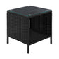Gardeon Side Table Coffee Patio Outdoor Furniture Rattan Desk Indoor Garden Black