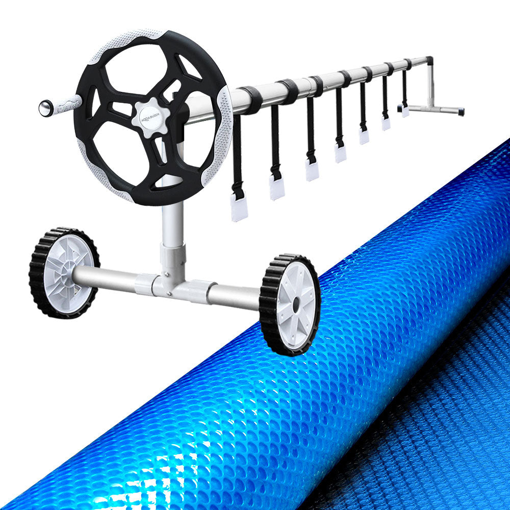 Aquabuddy Solar Swimming Pool Cover Roller 400 Micron Adjustable Blanket 10 X 4m