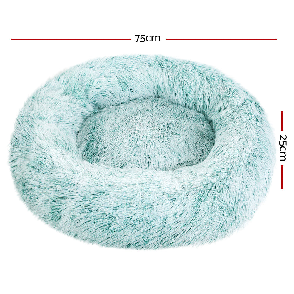 i.Pet Pet bed Dog Cat Calming Pet bed Medium 75cm Teal Sleeping Comfy Cave Washable