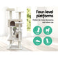 i.Pet Cat Tree 134cm Trees Scratching Post Scratcher Tower Condo House Furniture Wood Beige
