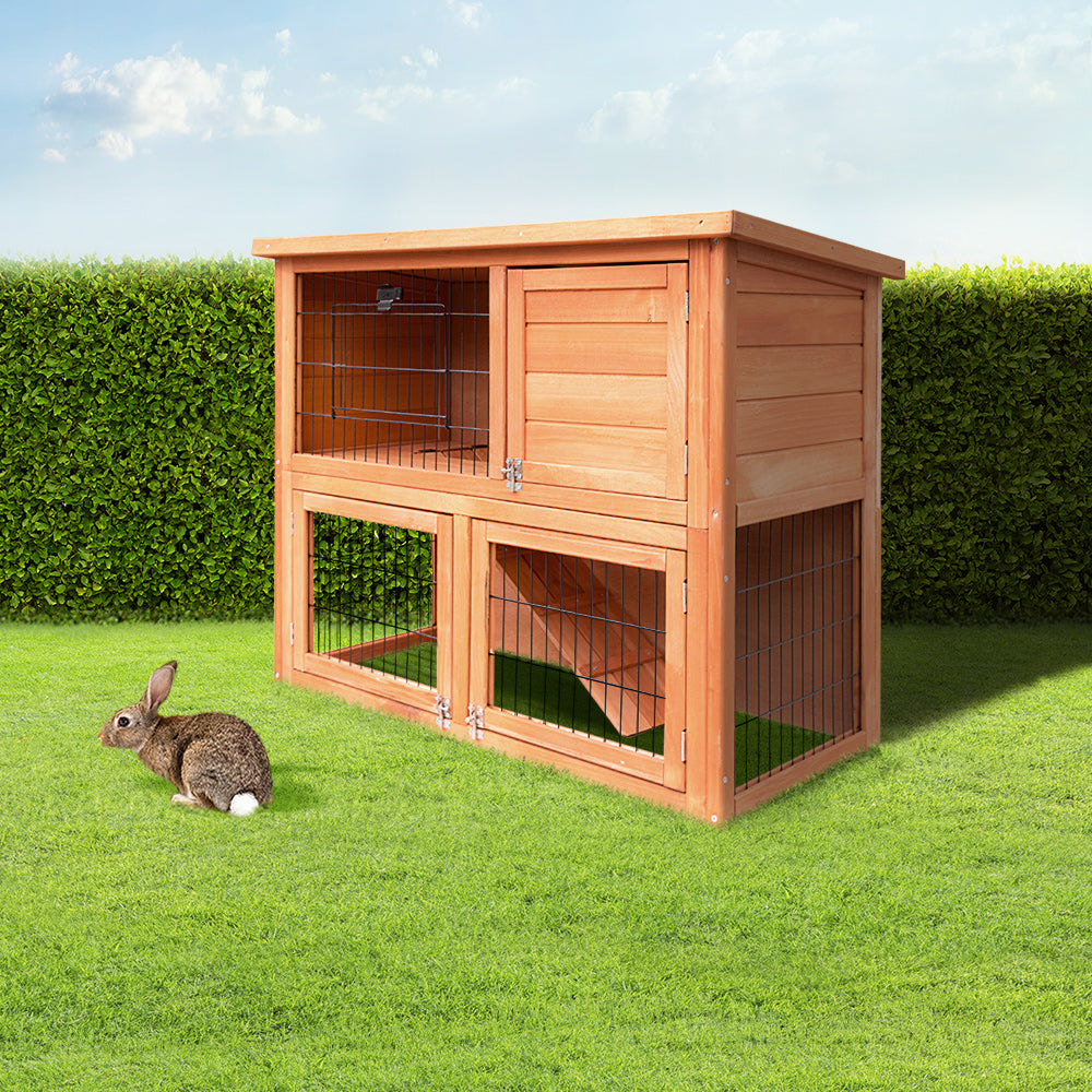 i.Pet Rabbit Hutch Hutches Large Metal Run Wooden Cage Chicken Coop Guinea Pig