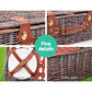 Alfresco 4 Person Picnic Basket Wicker Picnic Set Outdoor Insulated Blanket