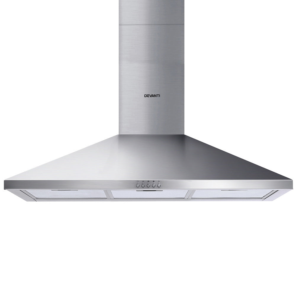 Devanti Range Hood 90cm 900mm Kitchen Canopy Stainless Steel Rangehood Wall Mount