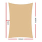 Instahut 2 x 4m Waterproof Rectangle Shade Sail Cloth - Sand Beige