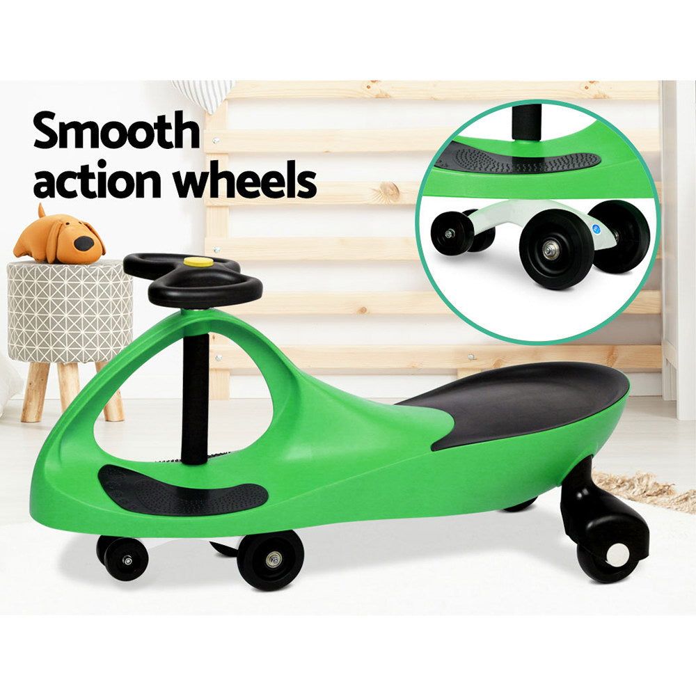 Rigo Kids Ride On Swing Car  -Green