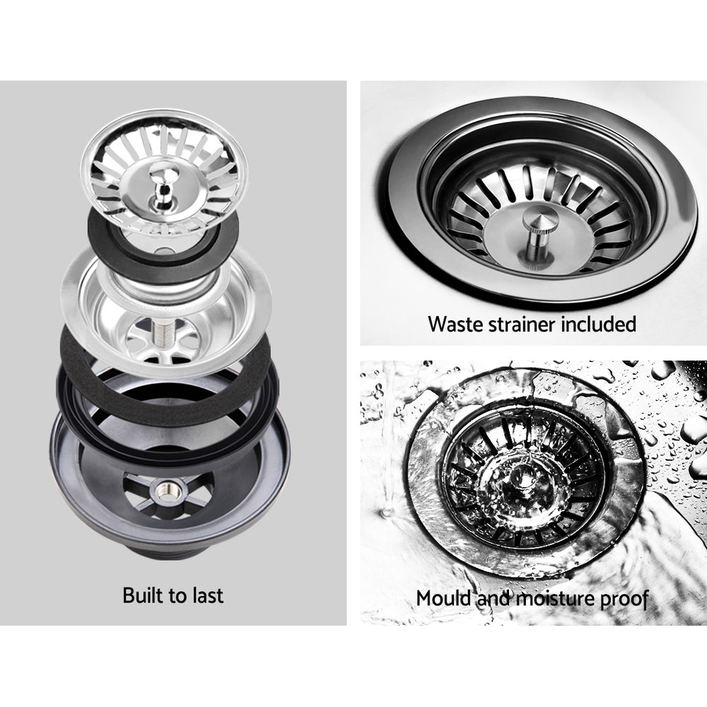 Cefito Stone Kitchen Sink 610X470MM Granite Under/Topmount Basin Bowl Laundry White