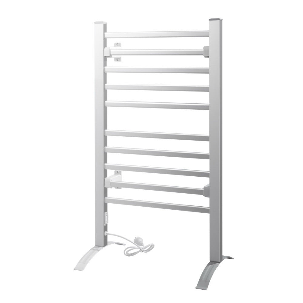 Devanti Electric Heated Towel Rail Rails Warmer Rack Aluminium 10 Bars