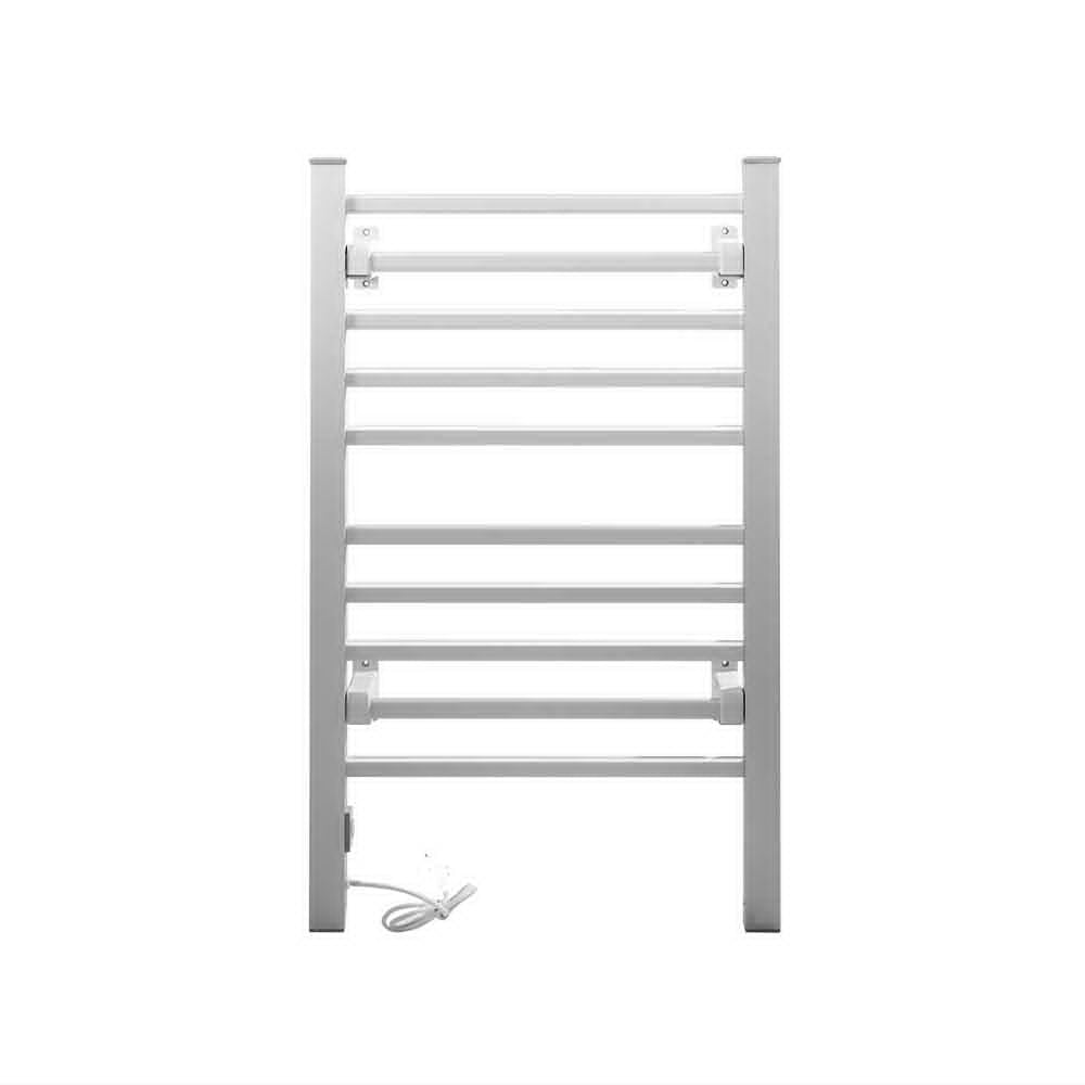 Devanti Electric Heated Towel Rail Rails Warmer Rack Aluminium 10 Bars