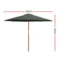 Instahut Outdoor Umbrella 3M Pole Umbrellas Stand Sun Beach Garden Deck Charcoal