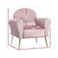 Artiss Armchair Lounge Chair Accent Armchairs Chairs Sofa Pink Velvet Cushion