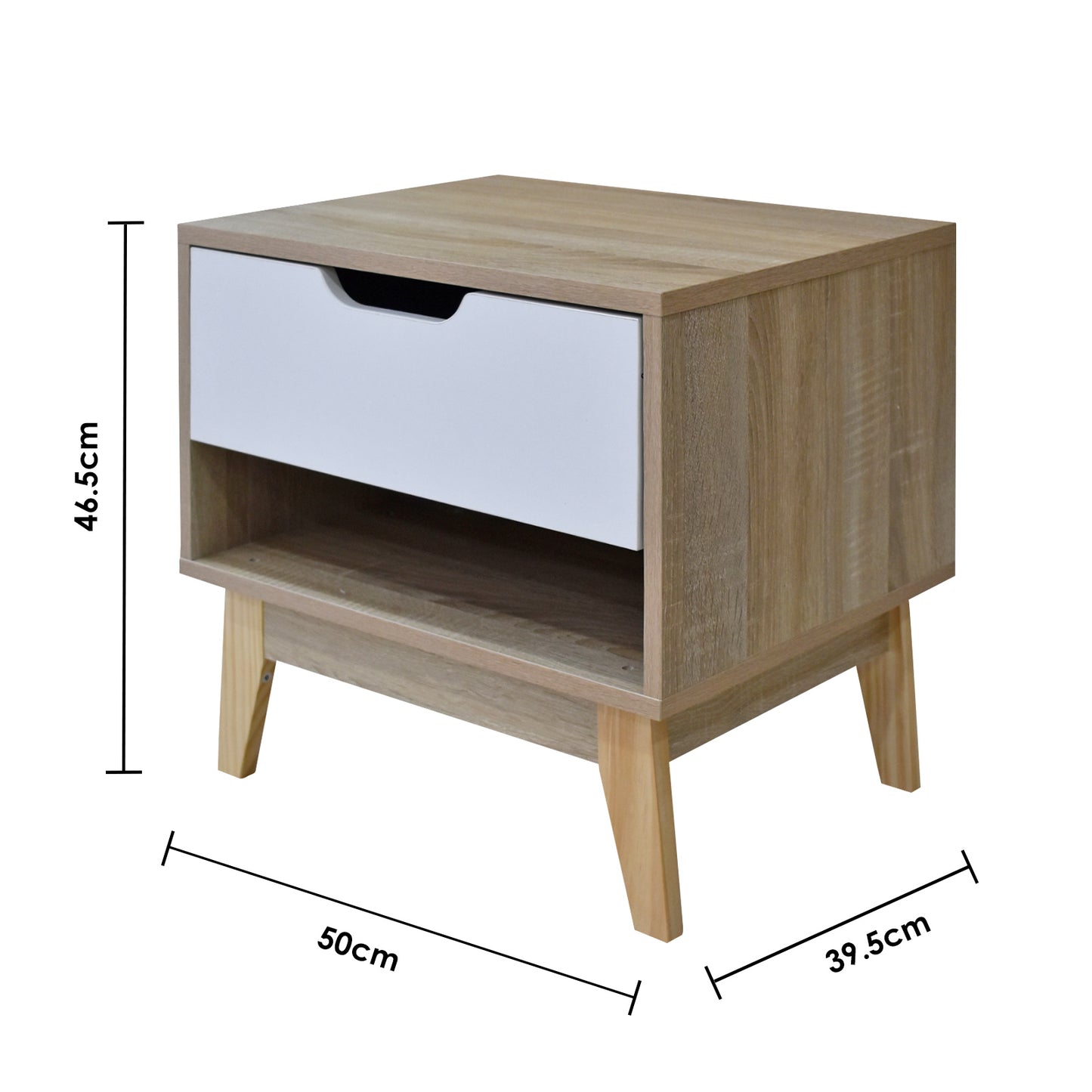 Milano Decor Bedside Table Manly Drawers Nightstand Unit Cabinet Storage