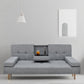 Casa Decor Mendoza 2 in 1 Sofa Bed Couch Grey Pull Down Cupholder 3 Seats Futon