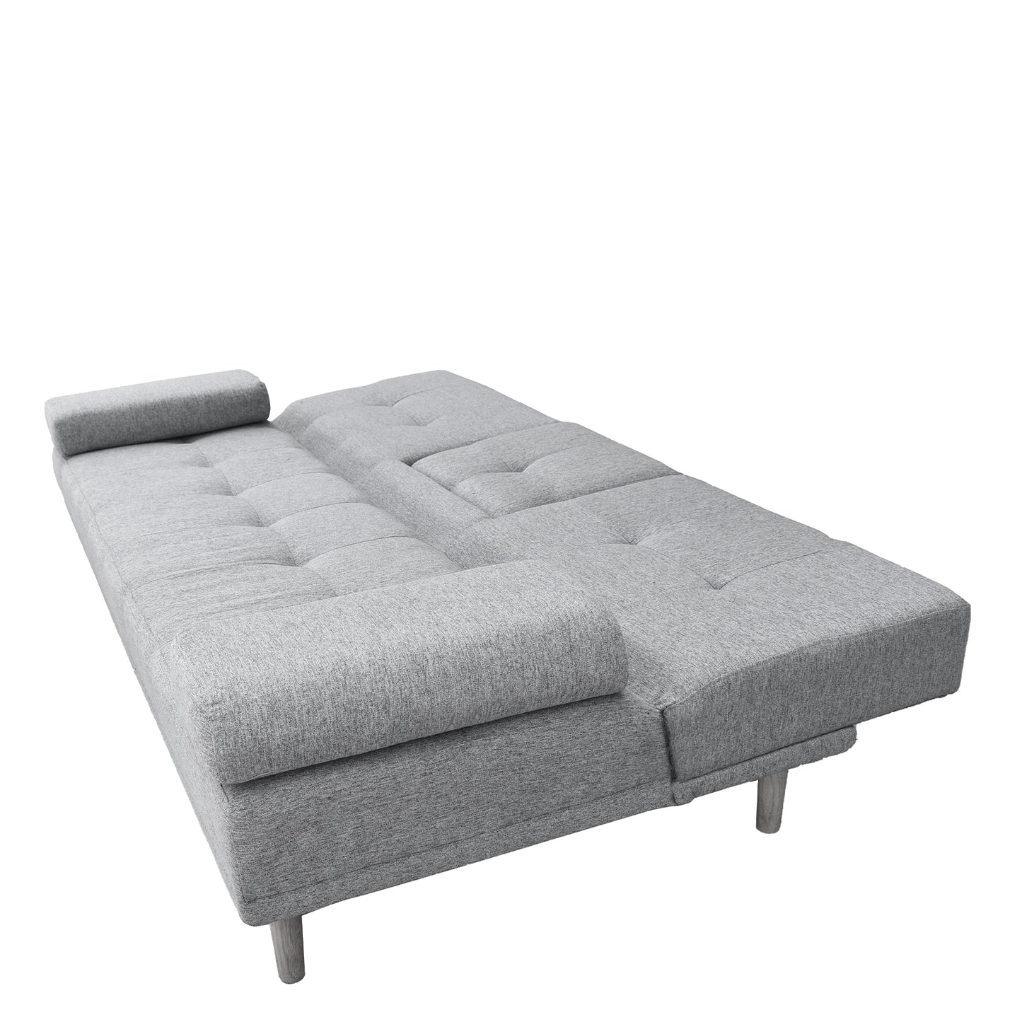 Casa Decor Mendoza 2 in 1 Sofa Bed Couch Grey Pull Down Cupholder 3 Seats Futon