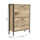 Milano Decor 12 Pair Wooden Shoe Cabinet Drawer Storage - Black And Oak