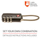 2 x TSA Approved 3 Digit Combination Locks Cable Luggage Suitcase Security Locks