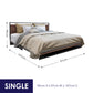 Azure Wood Bed Frame With Comforpedic Mattress Package Deal Bedroom Set - Single - White  Brown
