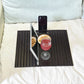 iPhone / iPad Coffee Table Tray Arm Rest Couch Sofa Tablet Stand - Black Bamboo