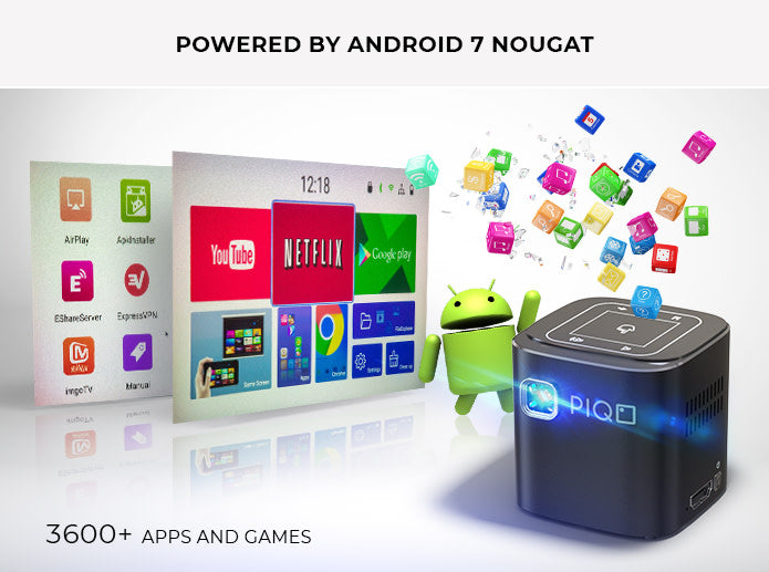 PIQO Projector The world's most smart 1080p mini pocket projector including 7 Accessories (Value Pack)