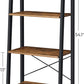 Rustic brown and black steel Metal Frame 4 Tier bookshelf