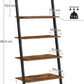 5-Tier Bookshelf Rack, Rustic Brown and Black