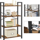 4-Tier  Storage Rack with Steel Frame, 120 cm High, Rustic Brown and Black