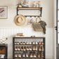 Shoe Rack with 3 Mesh Shelves Rustic Brown and Black