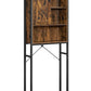 Bathroom Organiser Rack with Small Cabinet Steel Frame 64 x 24 x 171 cm Rustic Brown and Black