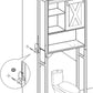 Bathroom Organiser Rack with Small Cabinet Steel Frame 64 x 24 x 171 cm Rustic Brown and Black