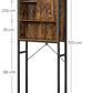 Bathroom Organiser Rack with Small Cabinet Steel Frame 64 x 24 x 171 cm Rustic Brown and Black