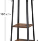 Coat Rack with 3 Shelves with Hooks Rustic Brown and Black