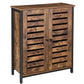 Standing Cabinet Sideboard with Louvred Doors Industrial Design Rustic Brown