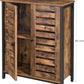 Standing Cabinet Sideboard with Louvred Doors Industrial Design Rustic Brown