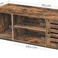 TV Stand Entertainment Unit with Open Shelves and Louvred Doors Storage, Rustic Brown and Black Industrial