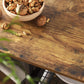 Kitchen Shelf with Steel Frame Wire Basket and 6 Hooks Rustic Brown and Black