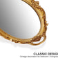 Oval Antique Gold 25 x 38 cm Vintage Carved Hanging Wall Mirror for Bedroom and Living-Room