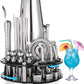 35 Pieces Cocktail Shaker Set Bartender Kit with Rotating 360 Display Stand and Professional Bar Set Tools