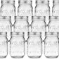 12 Pieces Canning Jars - 480ml Mason Jar Empty Glass Spice Bottles with Airtight Lids and Labels