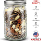 12 Pieces Canning Jars - 480ml Mason Jar Empty Glass Spice Bottles with Airtight Lids and Labels