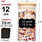12 Pieces Glass Spice Jars for Kitchen Canisters with Airtight Bamboo Lids and Labels (350 ml)