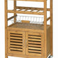 Bamboo Kitchen Storage Trolley with Wine Rack