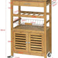 Bamboo Kitchen Storage Trolley with Wine Rack