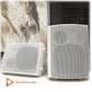 New Audioline Indoor Outdoor Speaker Pair 3-Way 4\" Bookshelf Wall / Ceiling Mount
