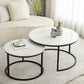 Caitliny Nesting Coffee Table Set Matte Black Frame/Glossy Ceramic top/steel legs
