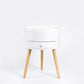 Kumoo Round Side Table With Storage White