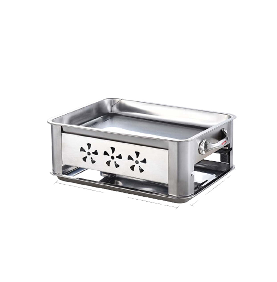 36CM Portable Stainless Steel Outdoor Chafing Dish BBQ Fish Stove Grill Plate