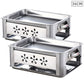 2X 36CM Portable Stainless Steel Outdoor Chafing Dish BBQ Fish Stove Grill Plate