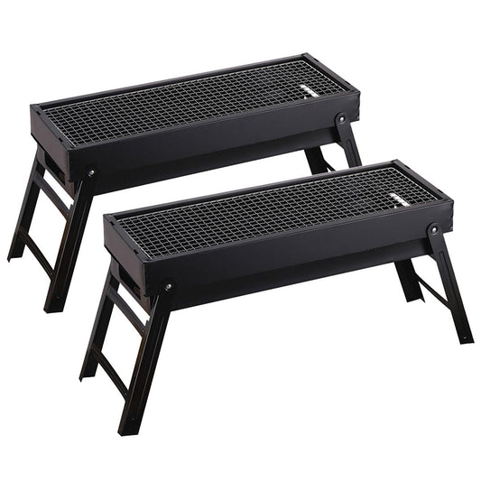 SOGA 2X 60cm Portable Folding Thick Box-type Charcoal Grill for Outdoor BBQ Camping